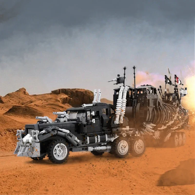 MOC Movie Collection Modified War Rig Big Truck Model Building Block Set For May Mad-Max Car Model High-Tech Children Toys Gifts