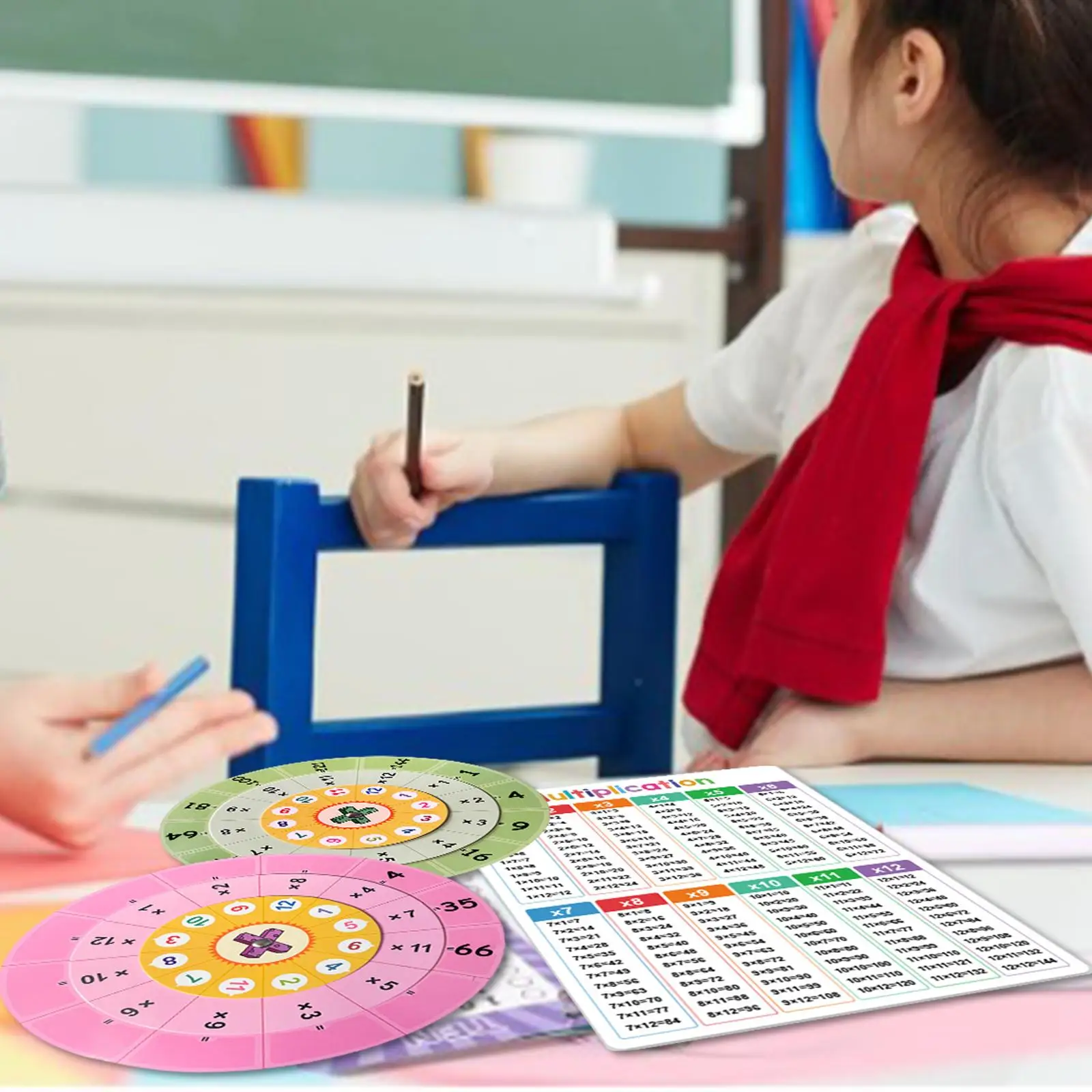 Matemáticas de la plataforma giratoria de multiplicación, material didáctico educativo, entrenamiento de multiplicación de iluminación para niños y niñas