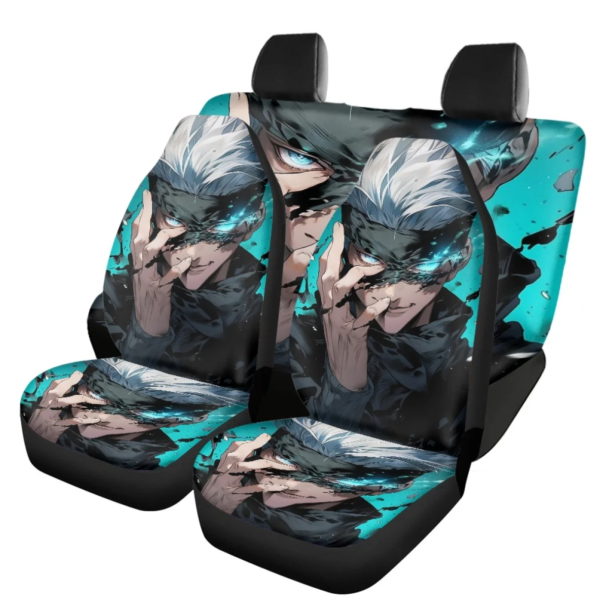 4Pcs Car Seat Covers Cool Anime Jujutsu Kaisen Auto Seat Covers Fits Most Cars Covers Car Seat Protector Automotive Interior