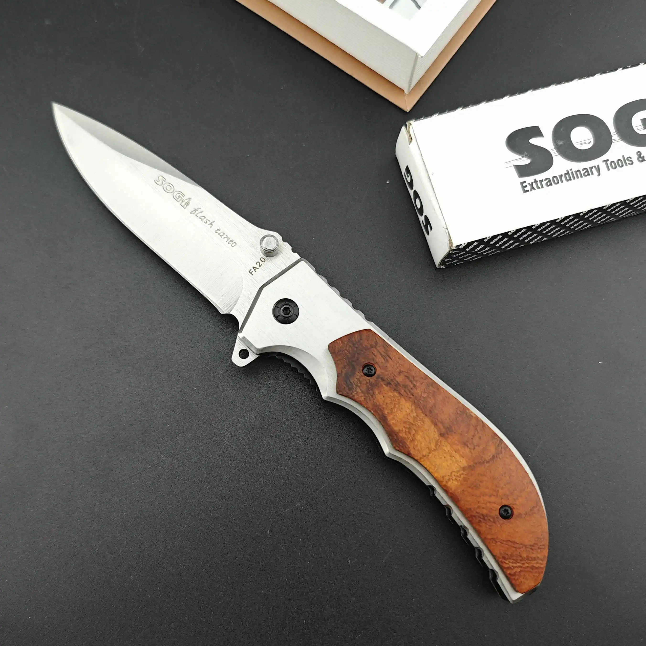 FA20 Folding knife 5Cr13Mov blade 420 steel inlaid with colored wood handle Outdoor camping EDC hunting Tactical folding tool