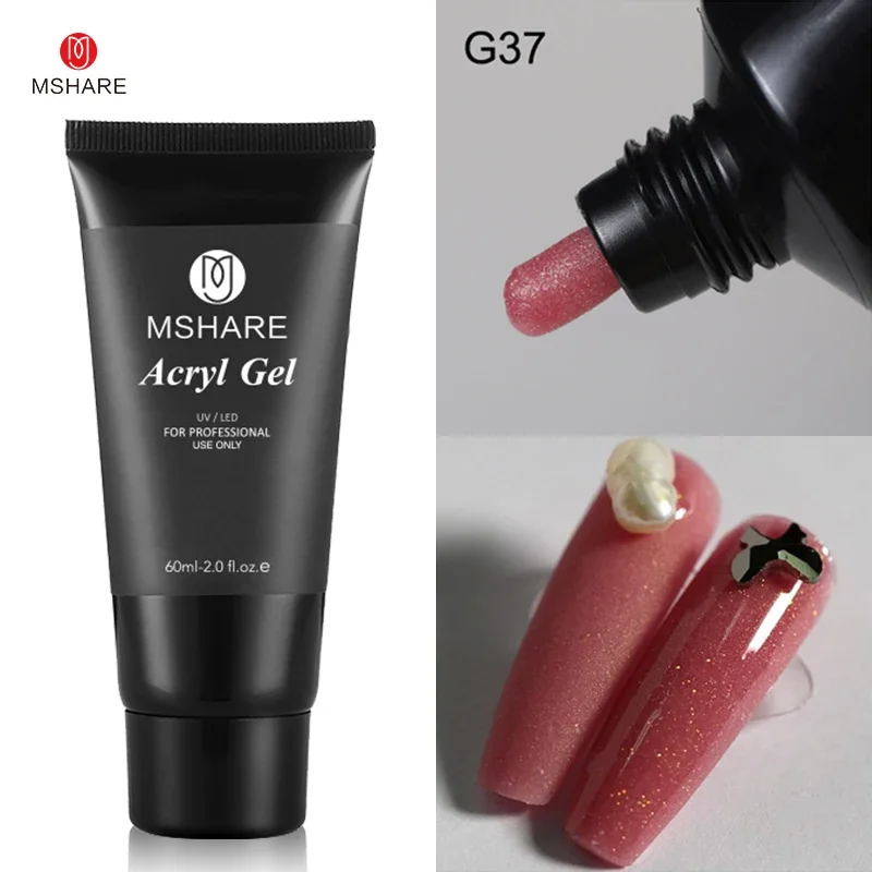 MSHARE 60ml Sparkling Acryl Gel Poly Nails Acrylic Gel Builder UV Led Acrylgel Nail Extension Professional Salon Nail Product image 3