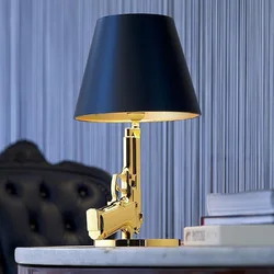 Supply Living Room Exhibition Hall Decorative Table Lamp Foreign Trade Personality Gold-Plated Gun Table Lamp