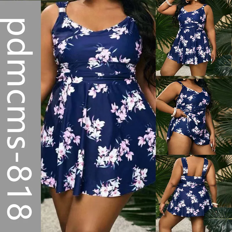 

AliExpress Large Size Printed Split Skirt Bikini Swimsuit 2025 New