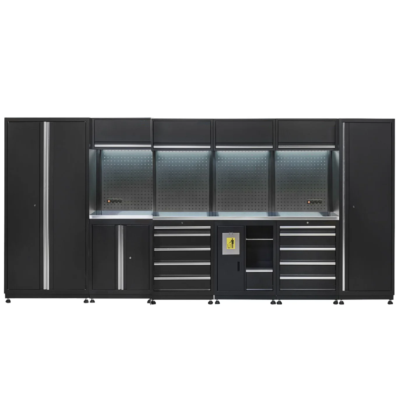 Modular Workbench Tool Cabinet Adjustable Height Steel Mobile Repair Workstation Iron Garage Office Furniture