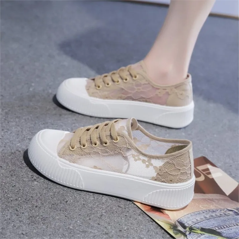 Women shoes female spring summer new students all casual female sports net gauze thick platform soled board shoes C1064