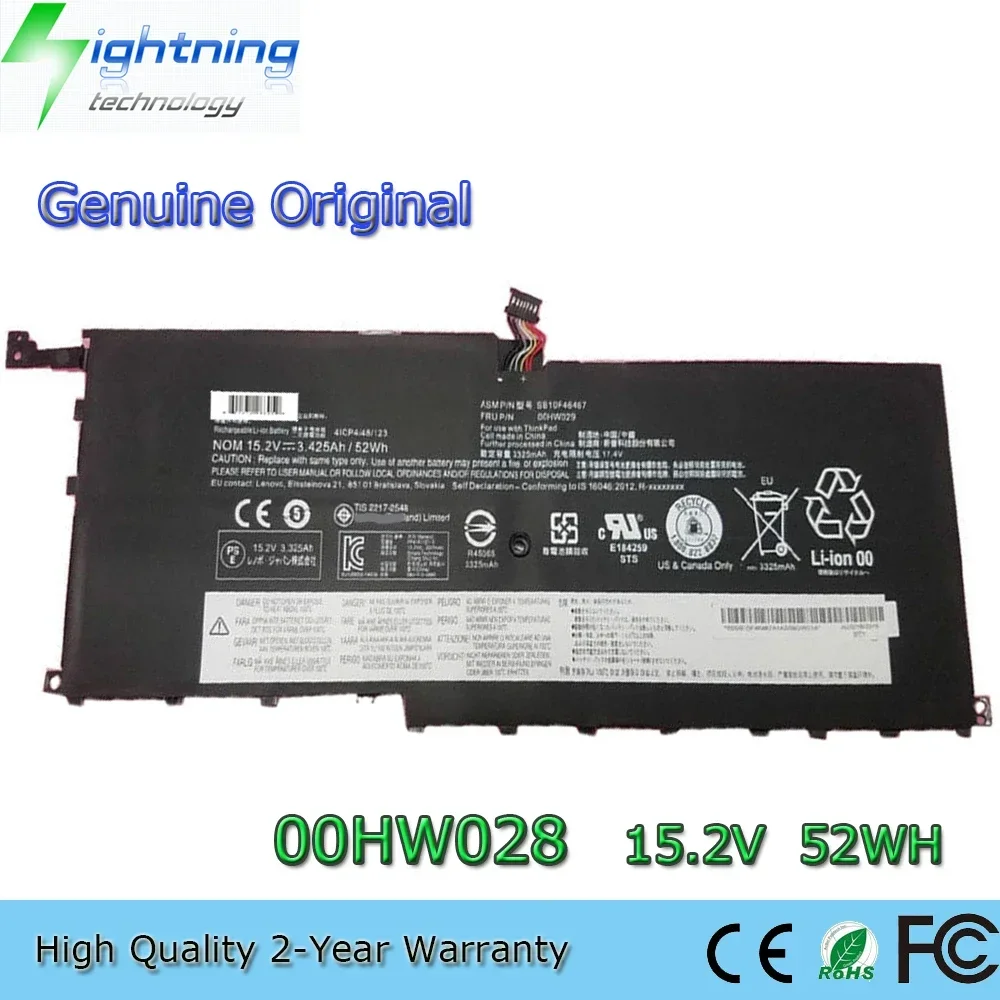 

Новый оригинальный аккумулятор для ноутбука 00HW028 15,2 В 52 Втч для Lenovo ThinkPad X1 Yoga Carbon 4-го поколения 2016 00HW029 01AV409 01AV439 e
