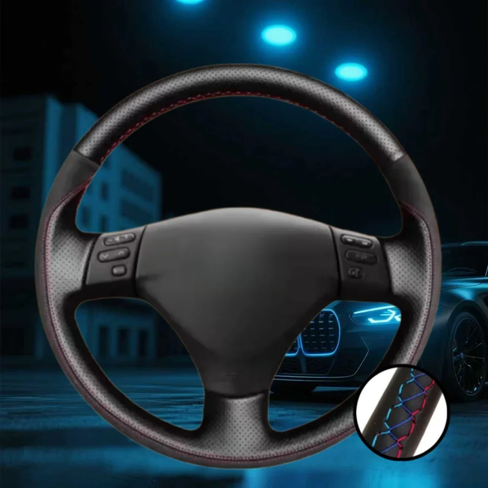 Car Steering Wheel Cover Hand-Sewn Genuine Leather For Lexus RX330 RX400h RX400 Toyota Corolla Verso 2006 Camry 2004-2007