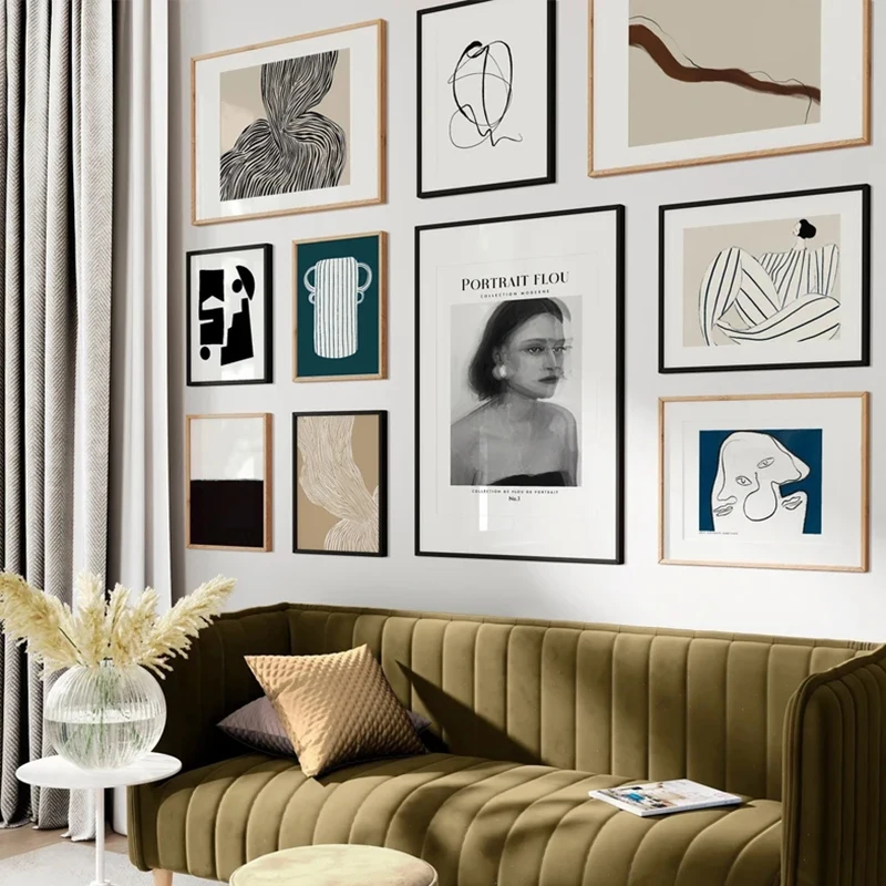 Figure Abstract Minimalist Line Decoration Pictures Vintage Print Art Wall Decor Poster Canvas Interior Painting for Living Room