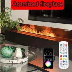 Camino con atomizzazione 3D intelligente, umidificatore a fiamma, mobile TV, soggiorno, decorazione dell'atmosfera, camino di simulazione incorporato