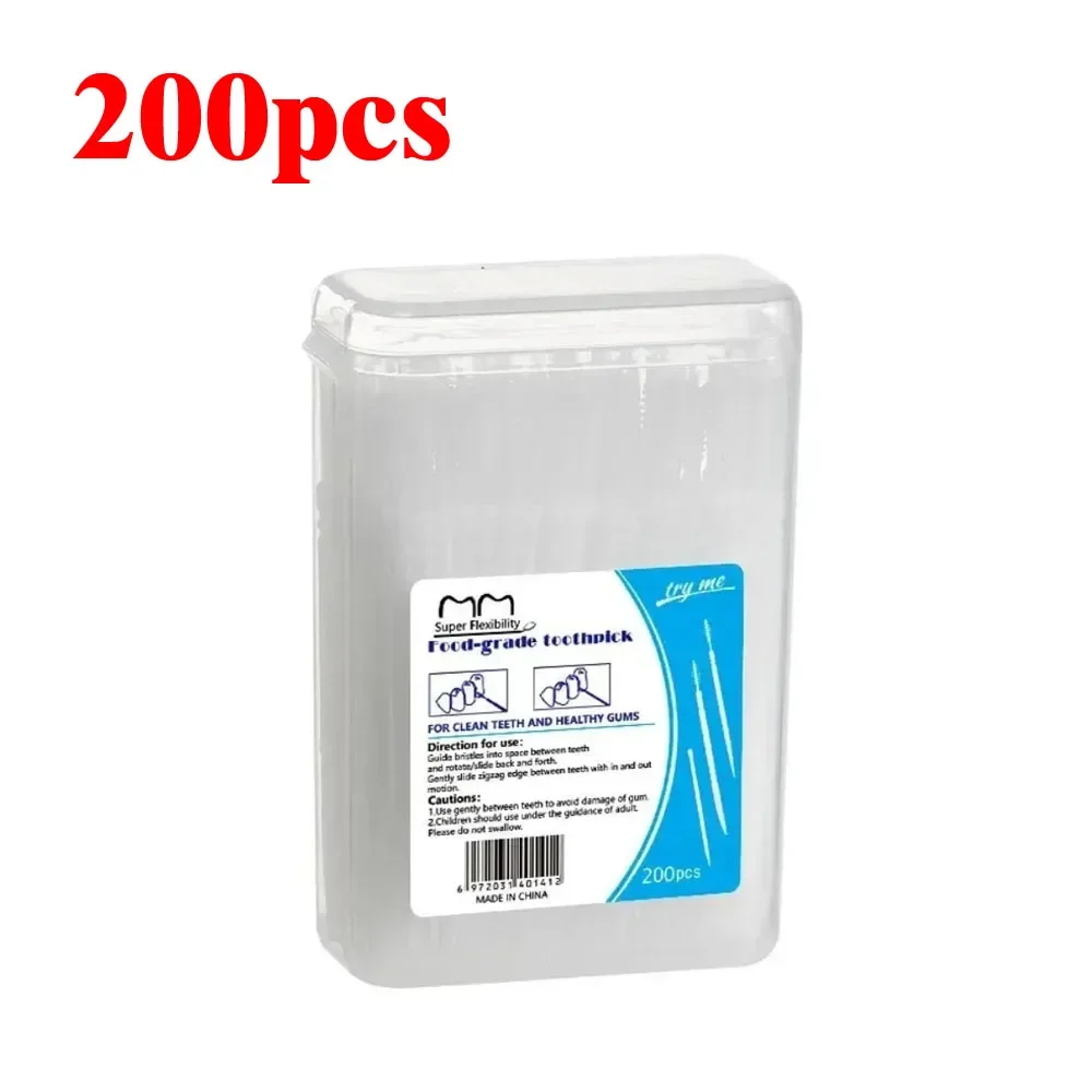 

Toothpick Brush 100-1000PCs Boxed Plastic Toothpick Disposable Household Interdental Brush Teeth Picking Dental Floss
