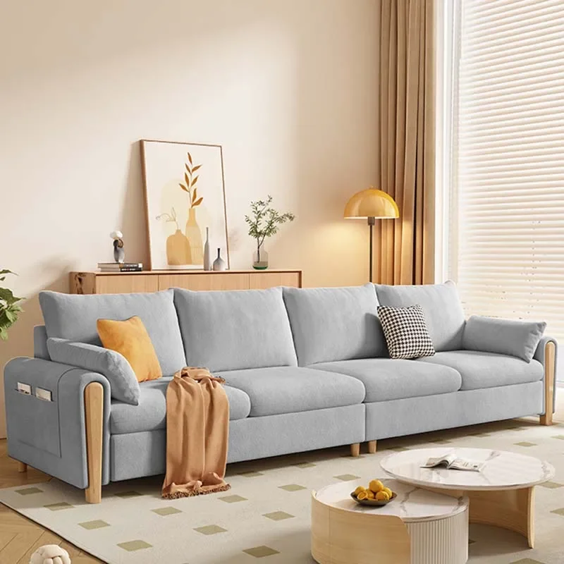 Luxury Cotton Couches Simple Comfortable Cute Solid Wood Designer Sofa Puffs Modern Lounge Lazy Muebles Postmodern Furniture