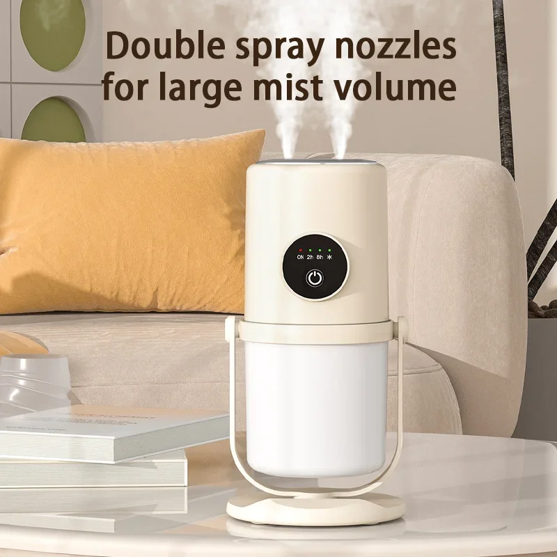 Two Hole Humidifier 280ML Cold Mist Humidifier with Timer USB Charge Silent Mini Humidifier Night Light for Bedroom Office Car