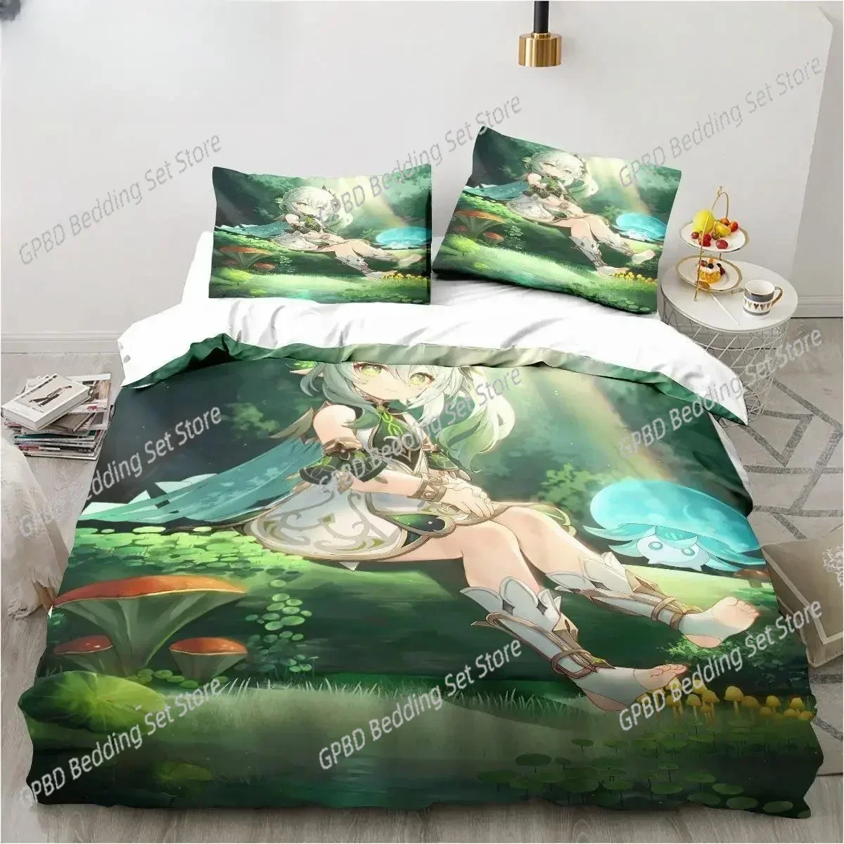 

3D Print Genshin Impact Nahida Kawaii Nahida 3D Duvet Cover Bedding Set Comforter Linen Pillowcases Home Decor Twin King Queen
