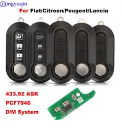 Jingyuqin chiave a distanza per auto per Fiat 500L MPV Ducato Citroen Jumper Peugeot Boxer 2008-2015 433.92 ASK PCF7946 chiave intelligente per auto