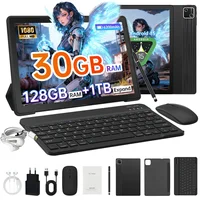 Tablet URAO de 10 Pulgadas con Android 15, 30GB de RAM, 128GB de ROM, Expandible a 1TB, 6200mAh, Certificación GMS, Widevine L1, Cámara Dual, WiFi 6, Set de Tablet PC