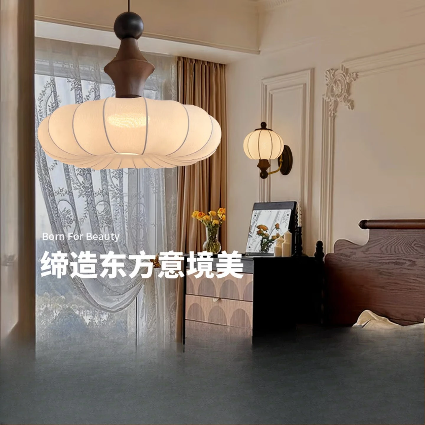 Bedroom chandelier dining room chandelier premium master bedroom room solid wood lamps