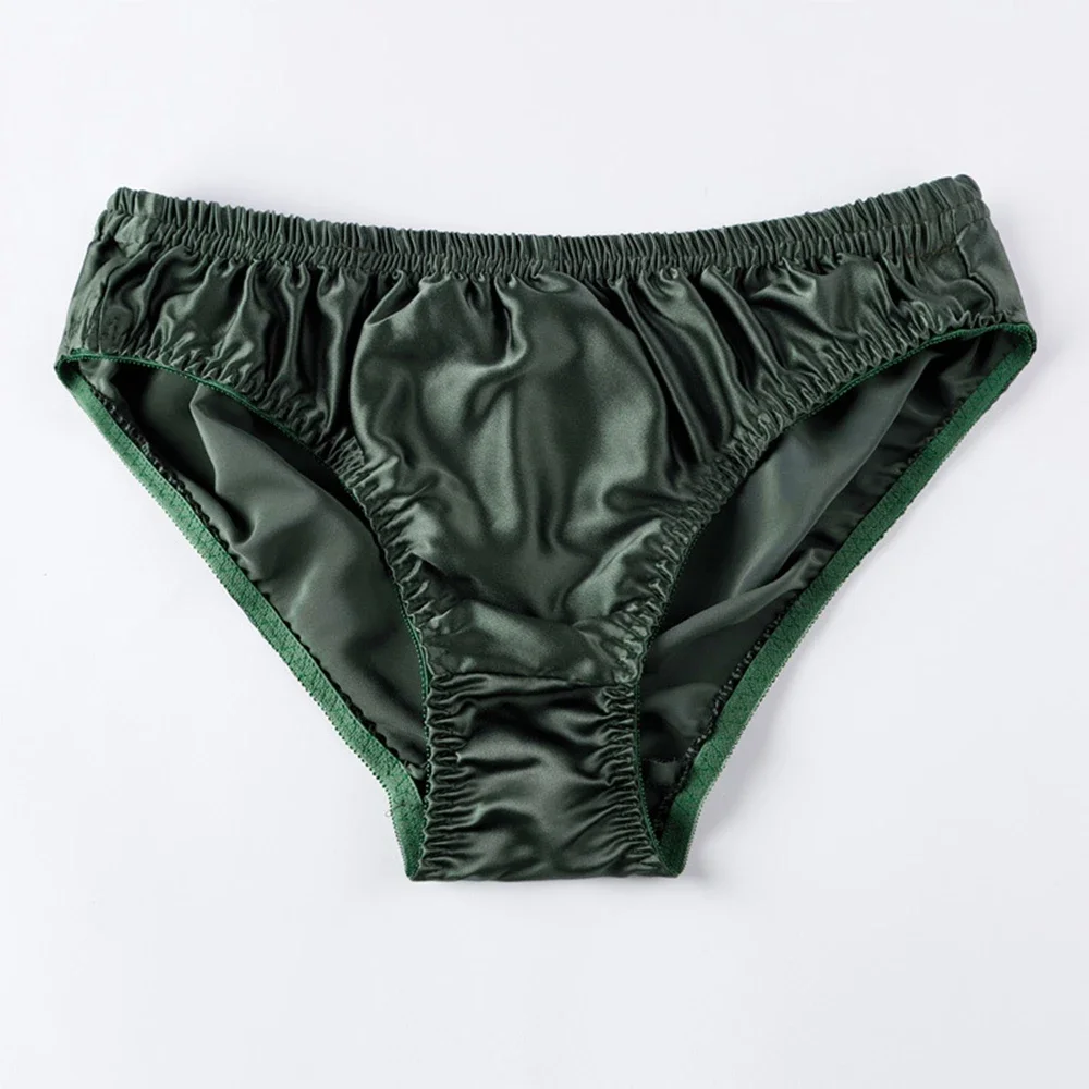 

Panties Underpants Underwear Jumpsuit Men's Sexy and Breathable Silk Triangle Brief Underpants Solid Color (L 2XL)