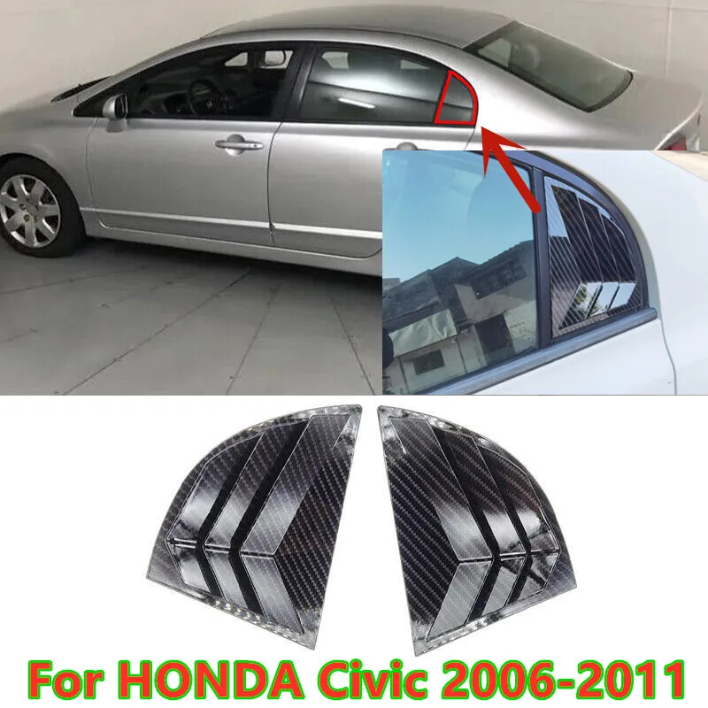 

Carbon Fiber Side Vent Window Scoop Louver Cover Trim For HONDA Civic 2006-2011