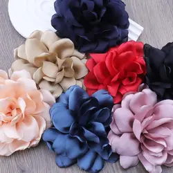 French Niche Satin Camellia Flower Brooch 12cm Multi-layered Floral Corsage Women Hair Clips Fashion All-match Dress Accessory