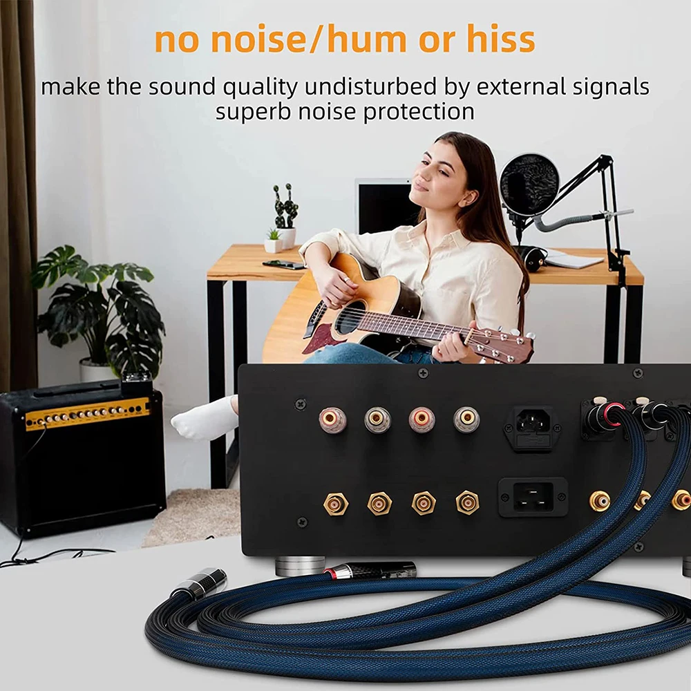 Cable de interconexión XLR de alta pureza, Latón chapado en plata de alta gama, 3 pines, XLR 2 macho a 2 hembra, líneas equilibradas de Audio/video, X405 pares