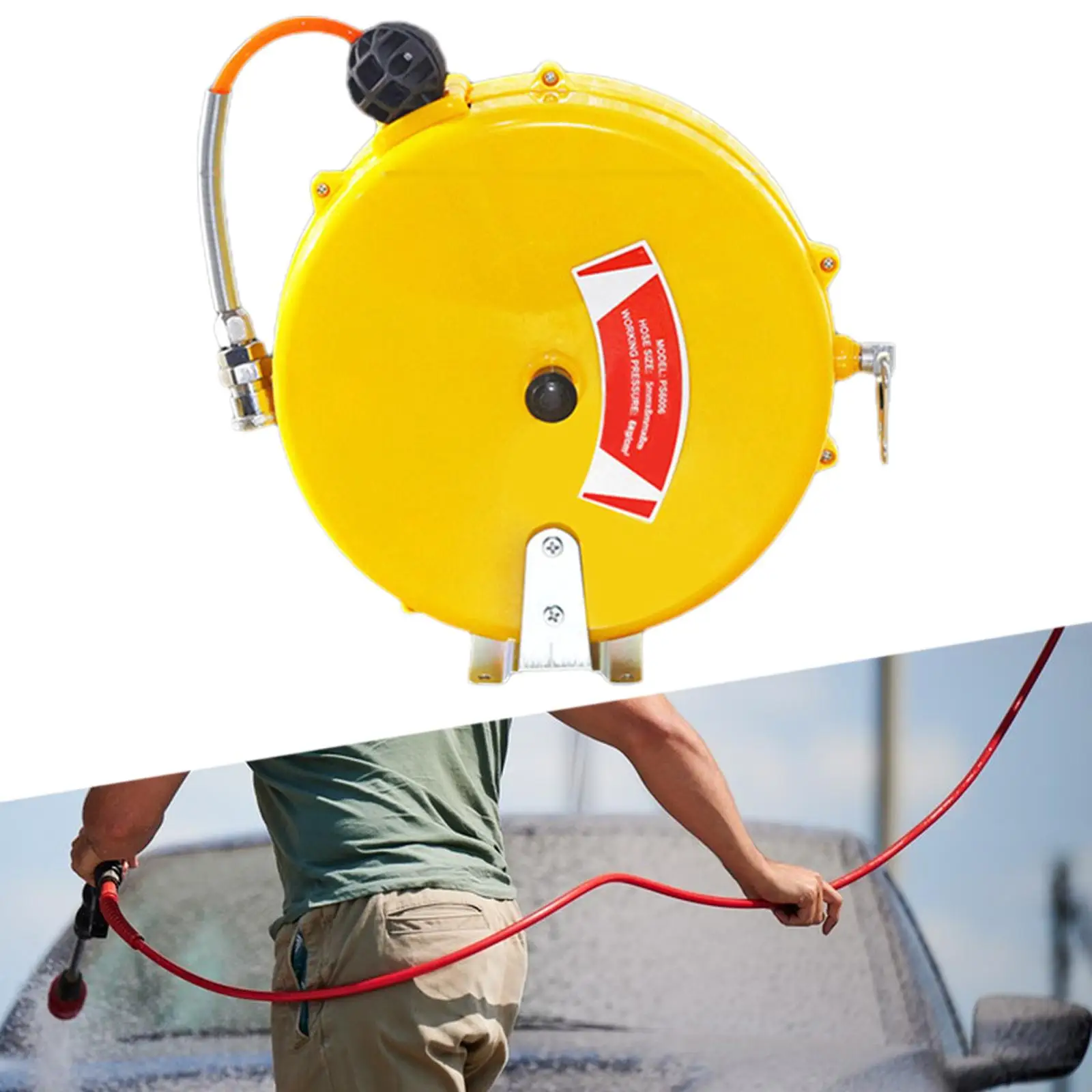 

Retractable Air Hose Reel with 26 ft Air Hose Easy Installation for Workshop