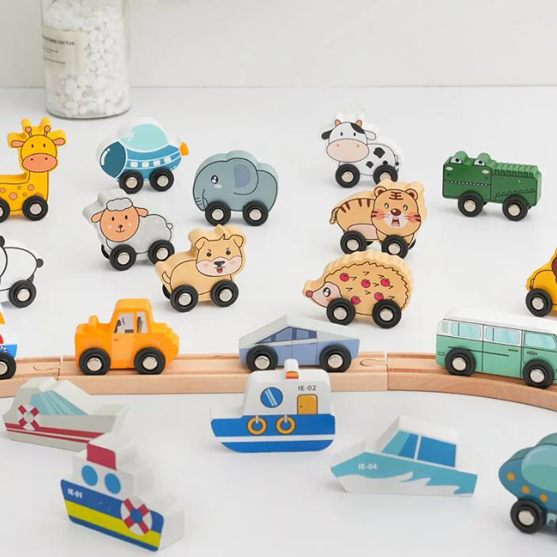 Wooden Car Toys for Toddler Push and Go Vehicle Christmas Birthday Gift for Kids Compatible with All Major Brands Wooden Track