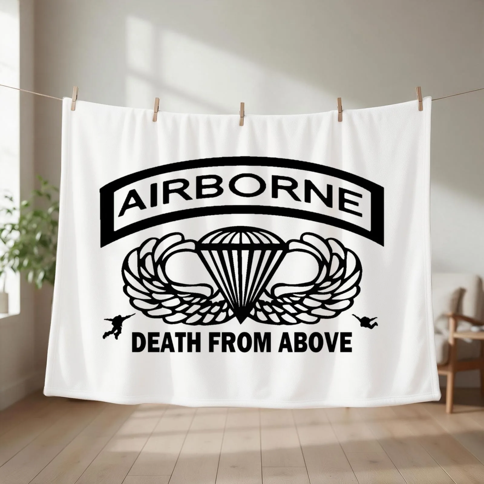Airborne Death From Above Throw Blanket couch cozy soft plush fuzzy picnic outdoor blanket