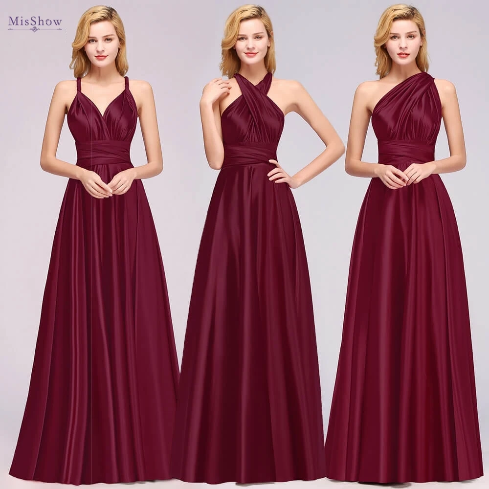 2024 Infinity Dress Plus Size Bridesmaid Dresses Women Convertible Sexy Backless Multiway Milk Silk Wedding Evening Party Gowns