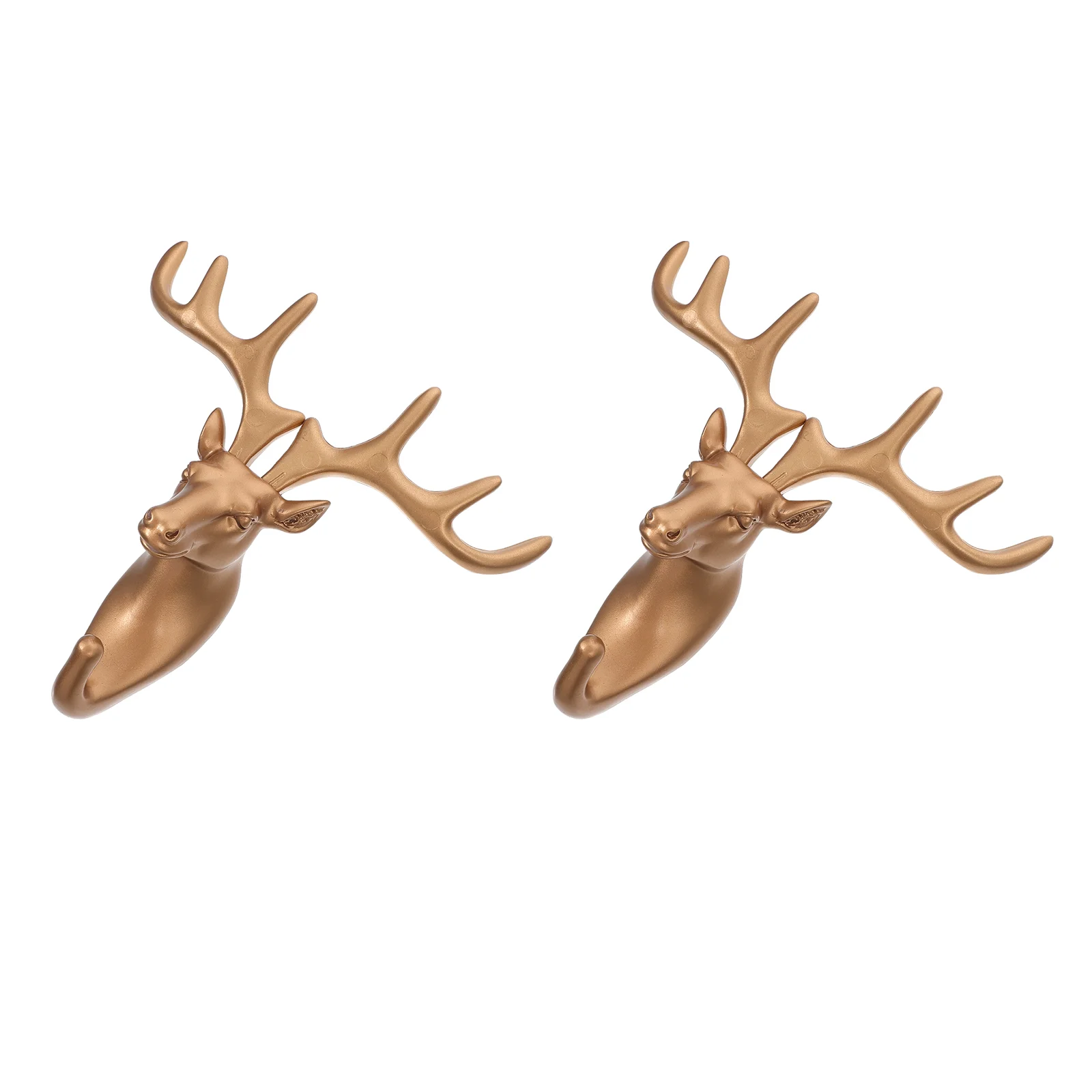 2 Pcs Animal Deer Head Hook Coat up Wall Hanger Single Golden Animals Hangers Design Child