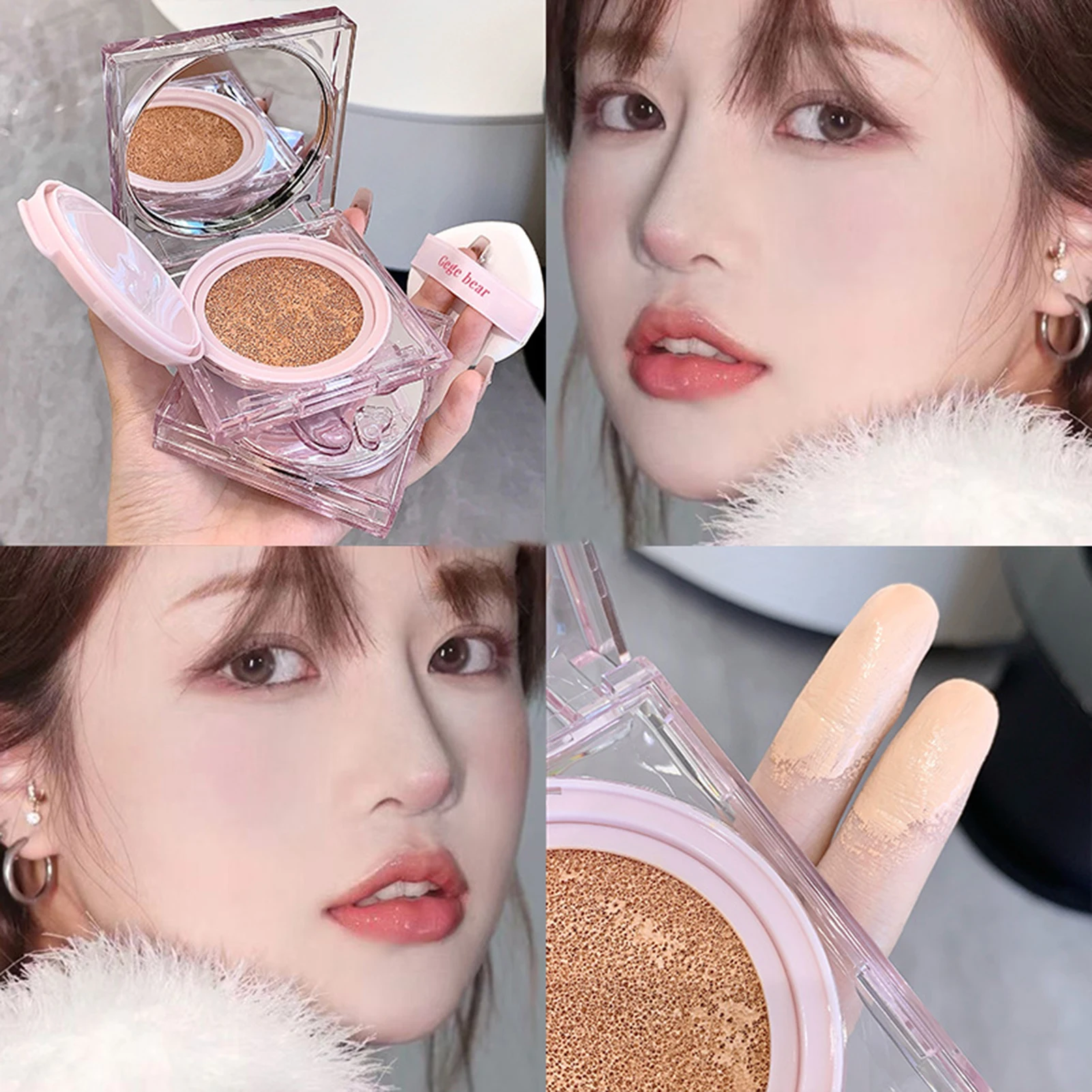 Matte Foundation Air Cushion Portable Face Makeup Oil-control Powder for Dry Oily or Combination Skin