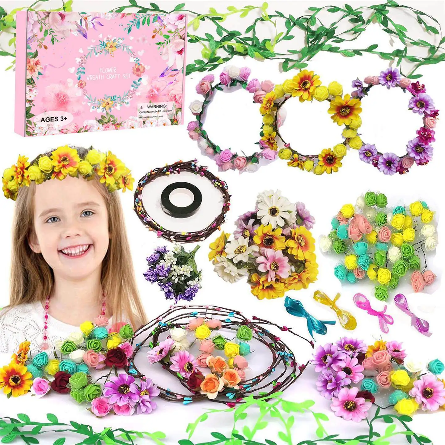 set-de-accesorios-para-el-cabello-diy-para-ninos-anillos-de-flores-hechos-a-mano-cinturon-de-tela-tejida-a-mano-y-diadema-de-flores-de-saten
