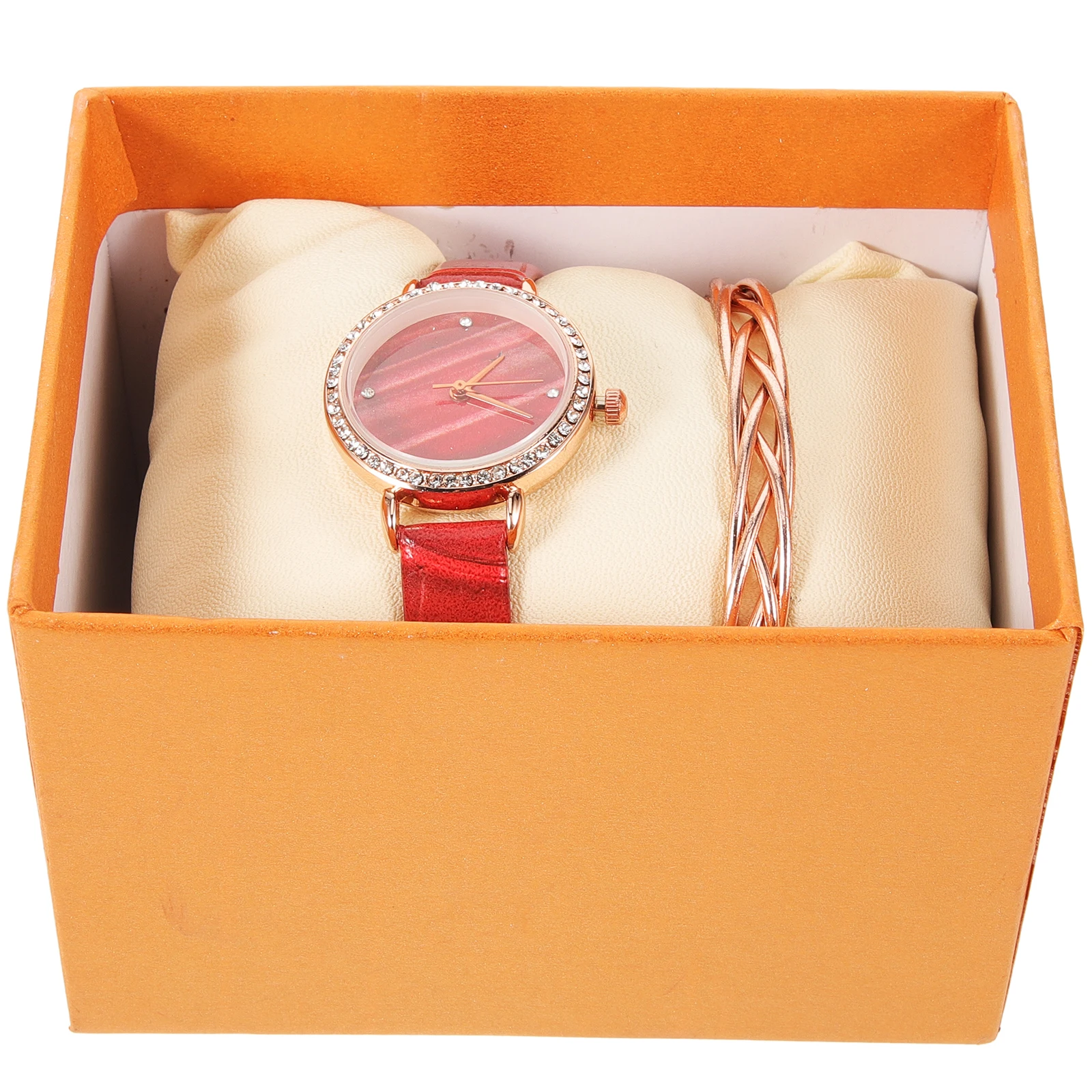 

1set 1Set Classic Lady Quartz Watch Set For Women Elegant Adjustable Wristwatch Gift For Daughter Girlfriend Wife Students Clear