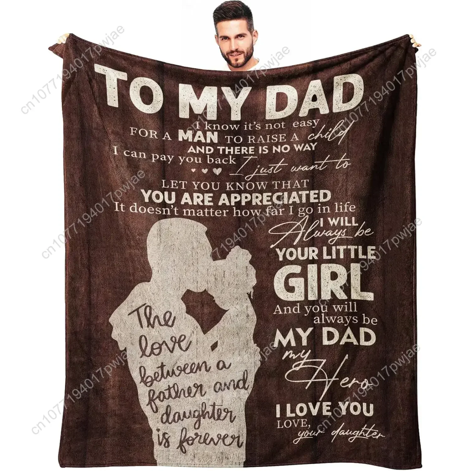 [Summer Sale Deals]  To My Dad Blanket,Dad Birthday Gifts from Daughter,Best Dad Gift for Father from Kids,1 count 100% Polyeste