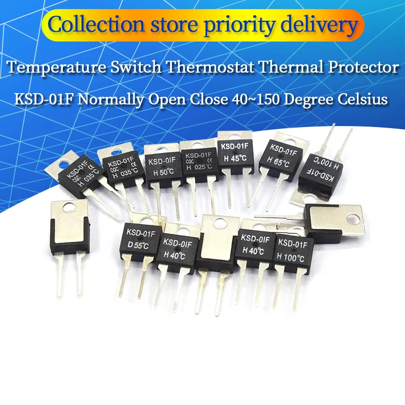 KSD-01F 40~150 Degree Celsius Normally Open Close Temperature Switch Thermostat Thermal Protector TO-220