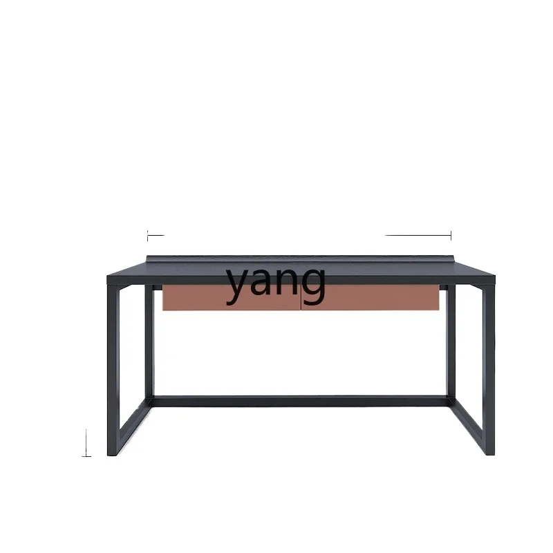 

LTT simple bedroom desk black study home minimalist workbench solid wood writing desk