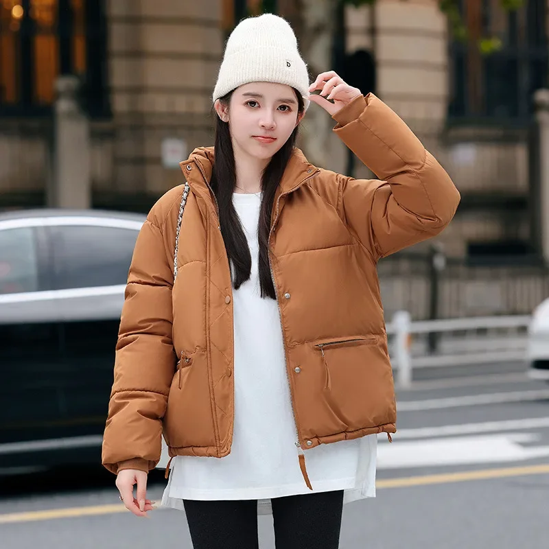 Thickened and Warm New Fashionable Down Cotton Jacket for Women's Winter Short Coat 2024 Hot Korean Zipper Cotton Coat