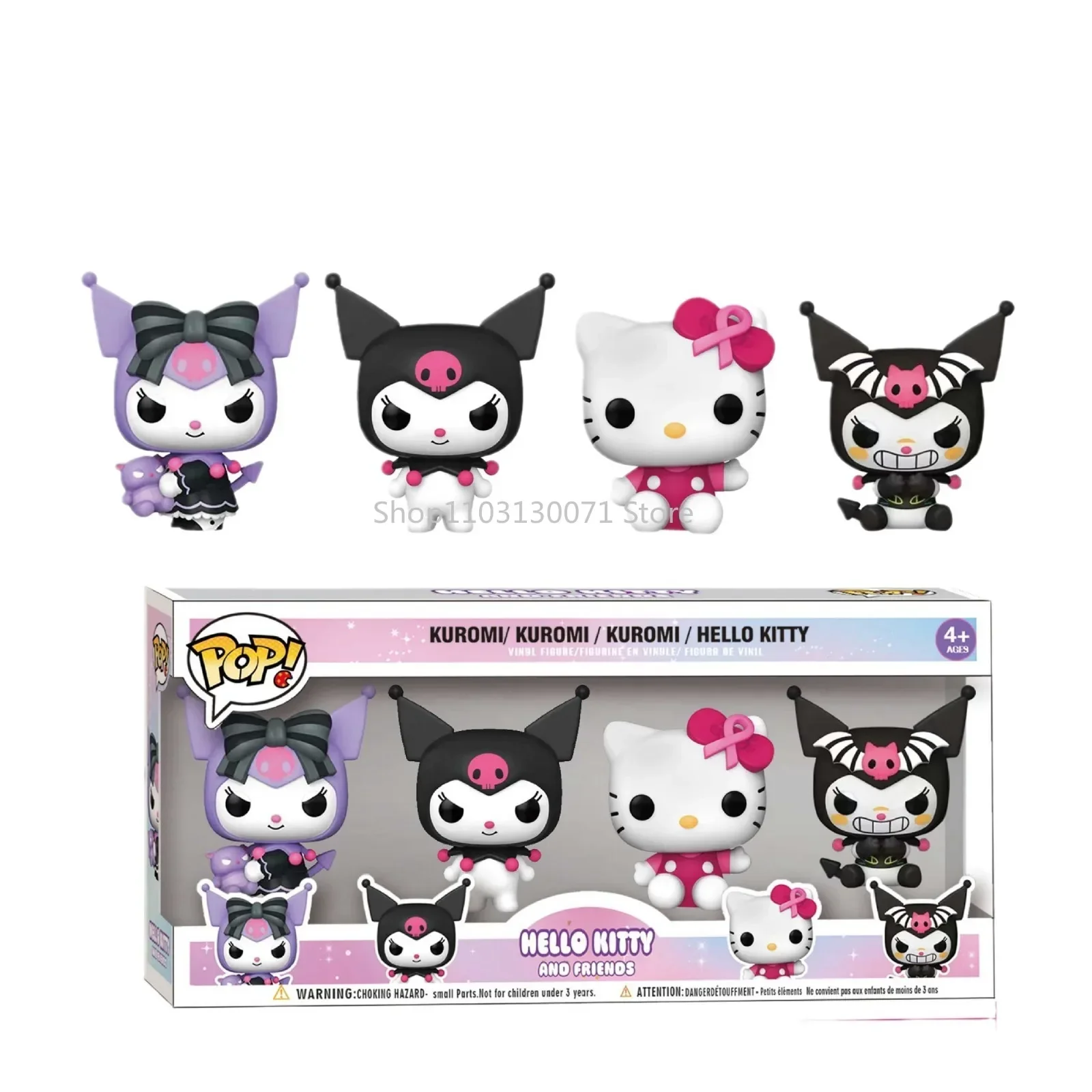 4PCS/SET Sanrio Funko POP Kuromi Figures POP Model Toys For Girls Kids Gift Birthday Children Collection Model Decoration Gifts