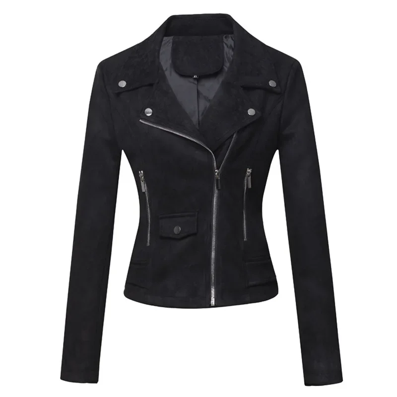 Women's High Quality Fashionable Warm Plush Frosted Leather Jackets Warm Suede Jacket Skin Coats for Women