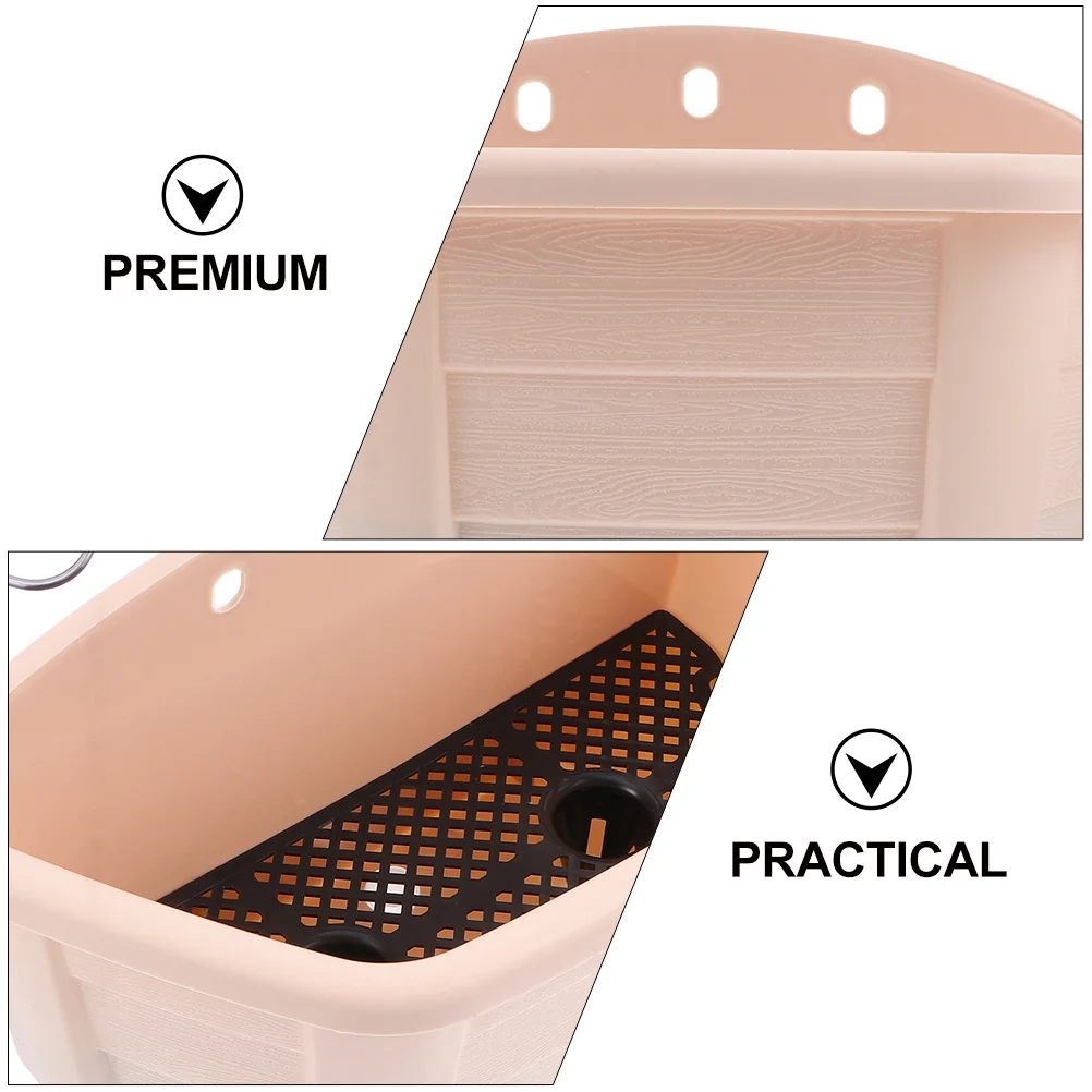 

1Set Hanging Plant Pot Plastic Flower Holder Durable Fence Planter Flower Storage Organizer for Flowers