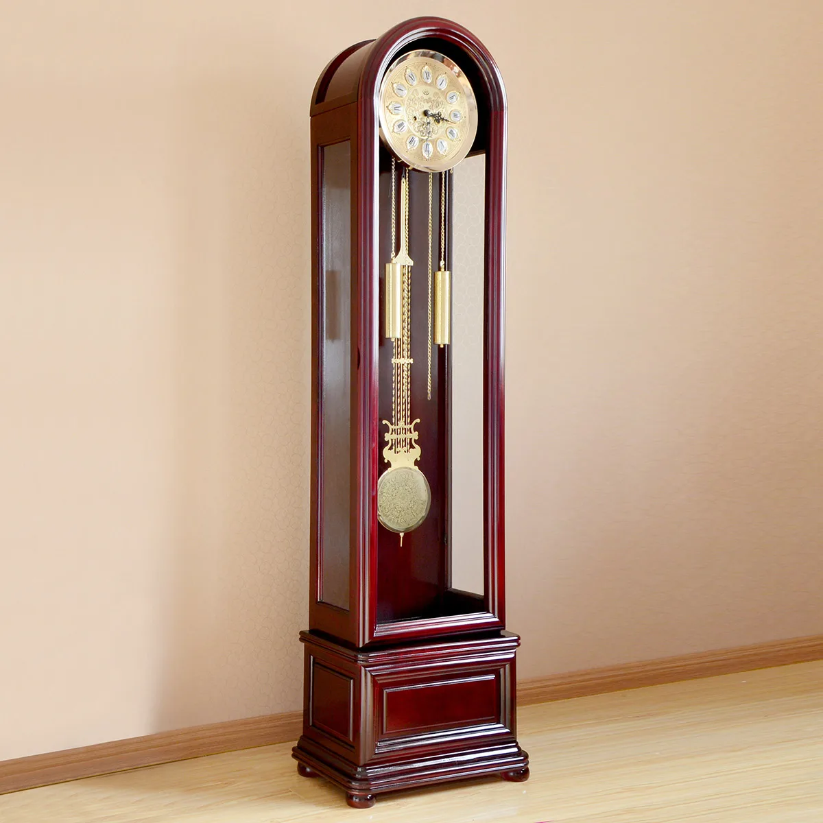 Clock Mechanical Classical Chinese Luxury Atmosphere Copper Solid Wood Living Room Floor