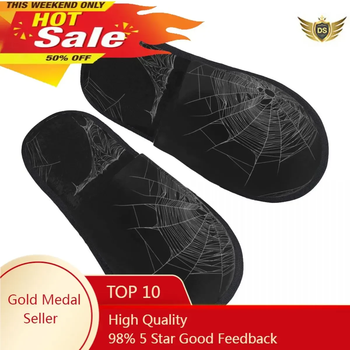 

Men Women Plush Indoor Slippers Spider Web Warm Soft Shoes Home Footwear Autumn Winter