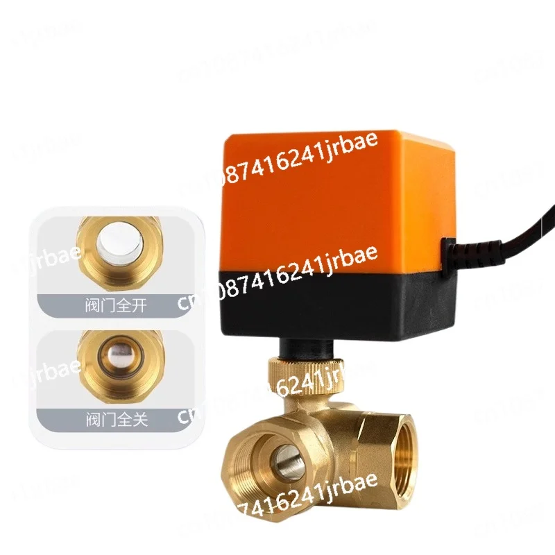 DN15,DN20,DN25,DN32,DN40,(T/L)Three Way Motorized Ball Valve 220V 12V 24V 3-Wire 2 Point Control Brass Electric