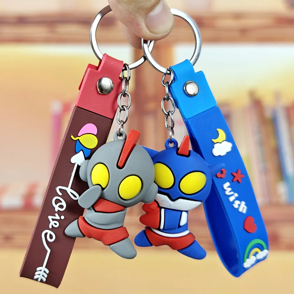 Ultraman Anime Peripheral Keychain Cartoon Action Figure Car Key Couple Backpack Doll Pendant Student Cute Children Toys Gift