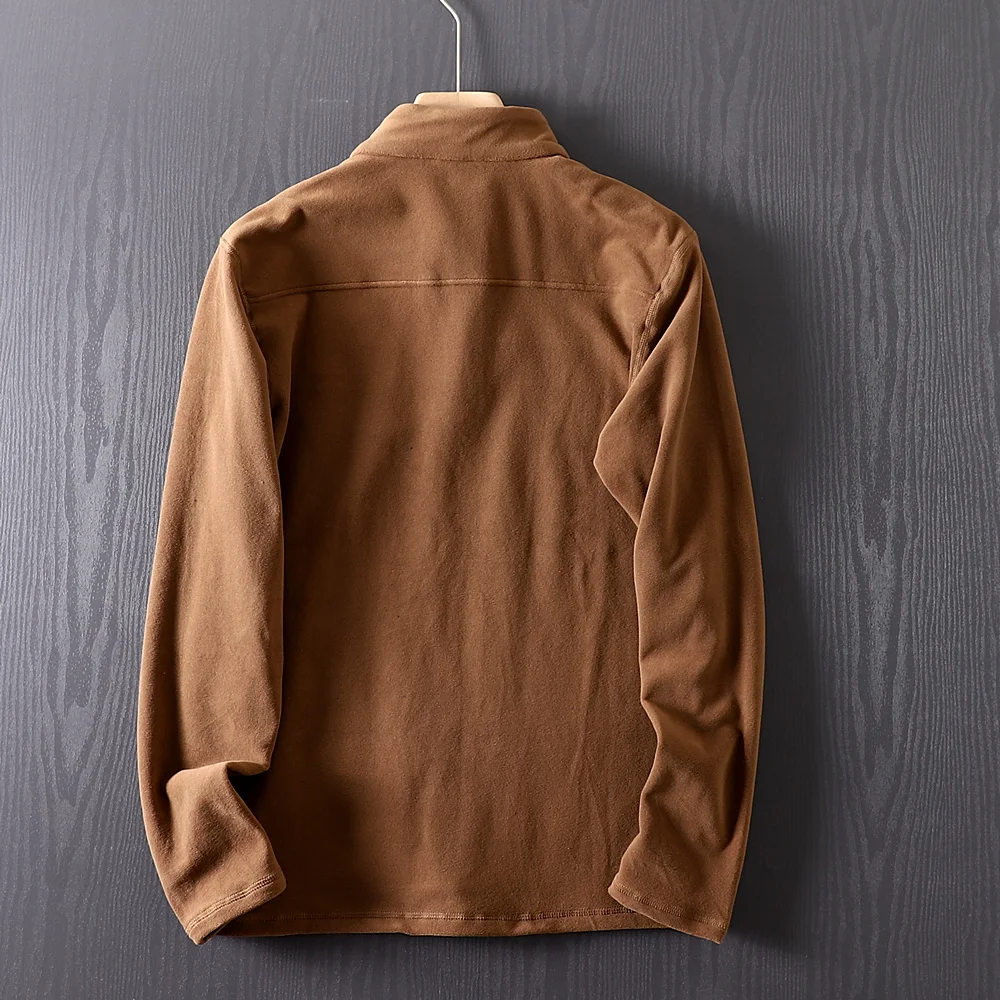 الخريف الشتاء PC سريعة الدافئة الصوف نصف سستة فضفاضة المناسب البلوز طويلة الأكمام أعلى الدافئة هوديي في الهواء الطلق الرحلات التزلج البلوزات #3