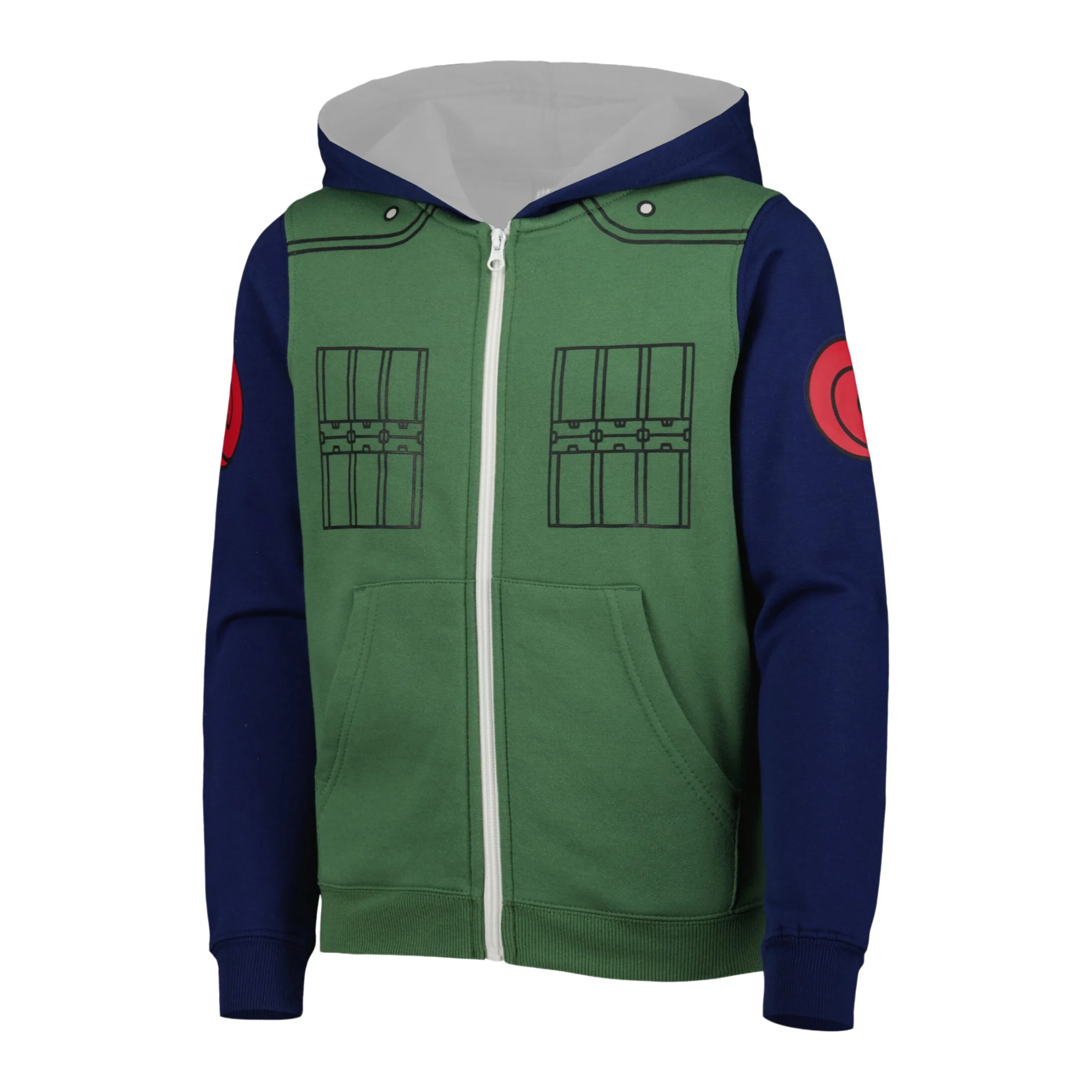 Naruto Kakashi Hatake Konoha Jonin Youth Anime Cosplay Zip Up Hoodie Adults Kids Soft Comfy Loose Casual Autumn Winter Hoodie