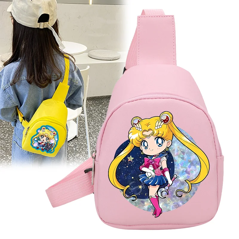 Sailor Moon Brusttasche Tsukino Usagi Umhängetaschen Modische Hüfttasche Münzbörse Mädchen Messenger Reisetasche Geschenk