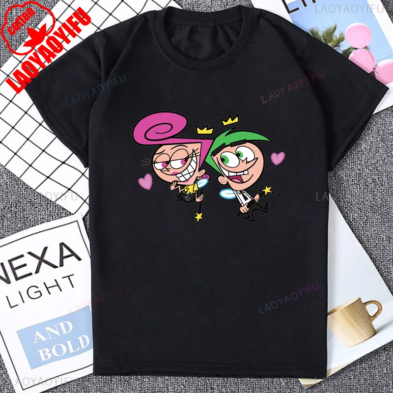 مضحك The Fairly Oddparents الكرتون تيمي واندا كوزمو الجرافيك تي شيرت عادية فضفاض موضة القطن تي شيرت Y2k للجنسين التي شيرت #6