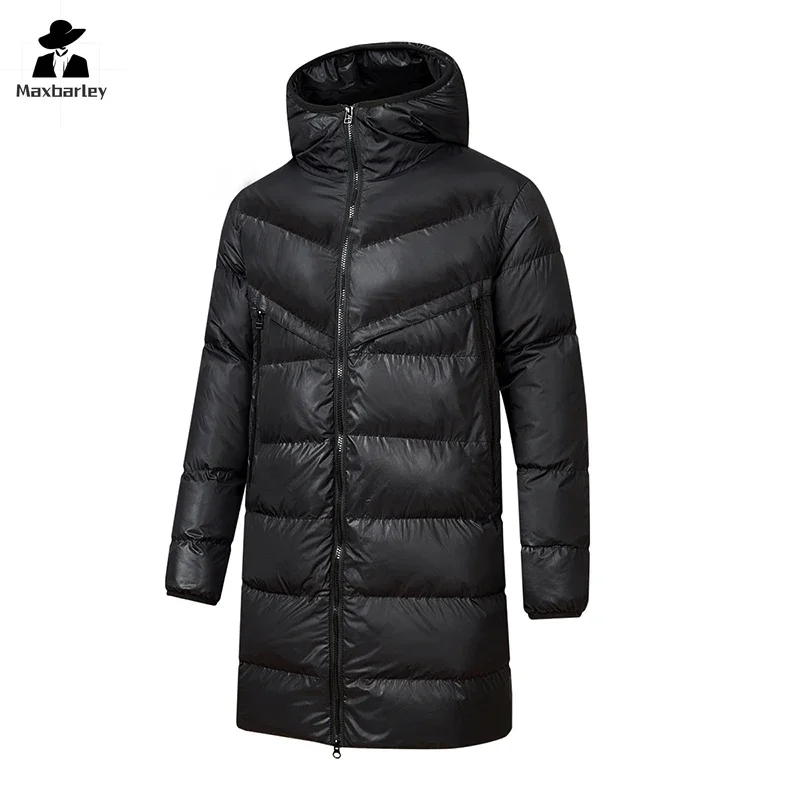 

2024 New Winter Jacket Men's high quality Ski Long Glossy Waterproof Warm Parka Male Fashion Thickened Down Cotton Padded Coat