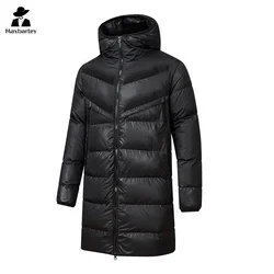 Chaqueta larga de esquí de alta calidad para hombre, Abrigo acolchado de algodón grueso, Parka cálida impermeable brillante, a la moda, novedad de invierno, 2024