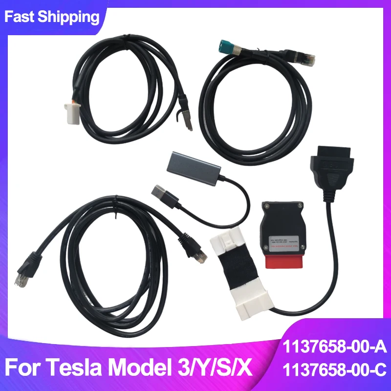 Ethernet Diagnostic Cable Kit DoIP OBD Adapter USB Network Card For Model 3 Y S X Toolbox Programming Repair Scanner